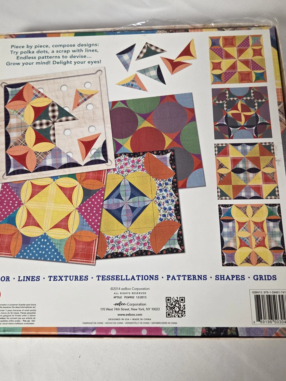 Eeboo Exploratory Activity Patchwork Pattern Tiles Ages 5 and Up Size 11x11